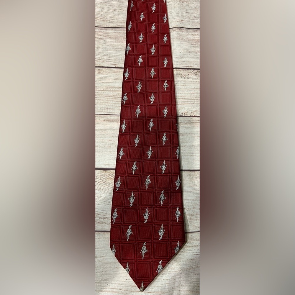Yves Francois Red Necktie 4" Wide X 54” Long Polyester. Are In France
